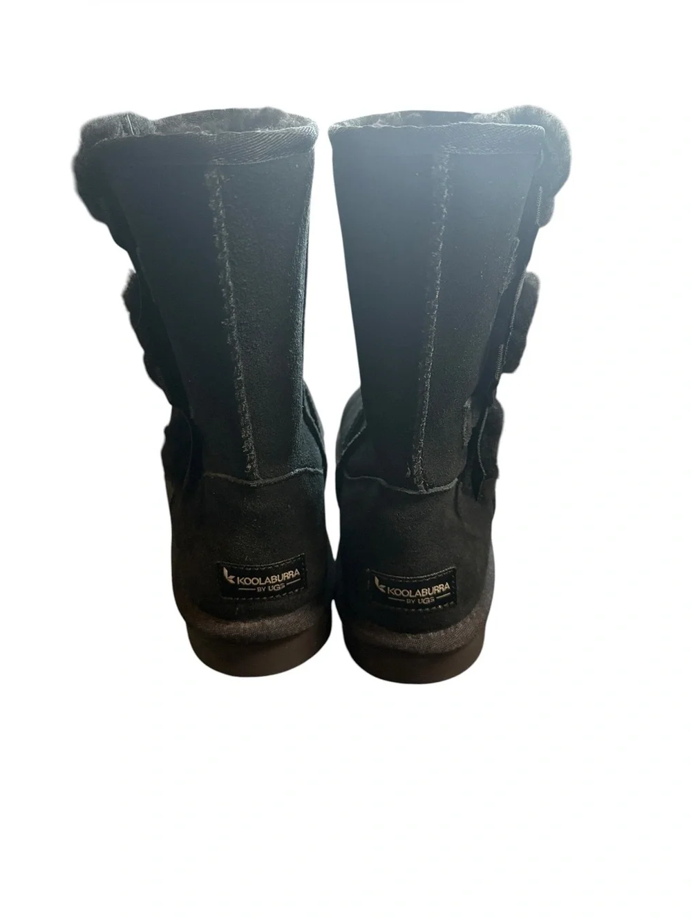 Koolaburra by UGG Black Faux Fur Bow Mid Boots Women’s US 8